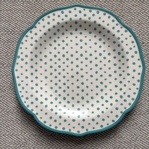 Pioneer Woman Retro Dot Dinner Plate 10.5" Teal Polka Dot Pattern